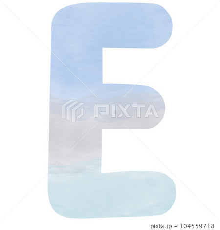 Letter E hand drawn watercolor texture 104559718