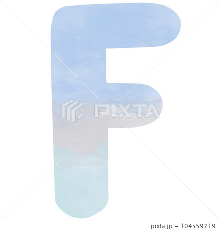 Letter F hand drawn watercolor texture 104559719