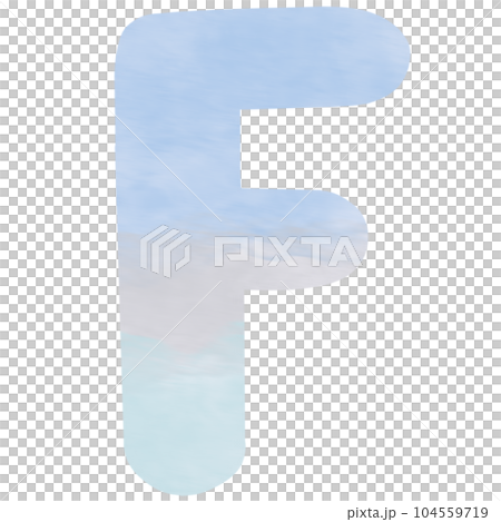 Letter F hand drawn watercolor texture 104559719