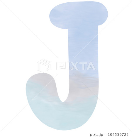 Letter J hand drawn watercolor texture Letter J hand drawn watercolor texture 104559723