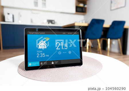 Smart home system application on digital tablet Smart home system application on digital tablet 104560290