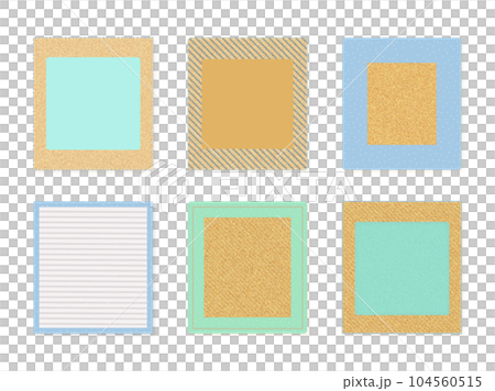 フレーム素材【ベージュや水色】ナチュラルなメッセージカード(・∀・) 104560515
