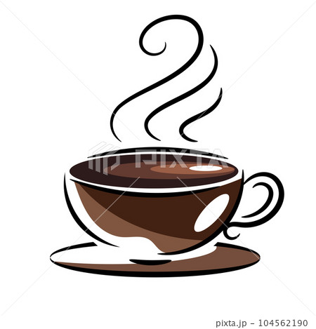 Cup of Fresh Coffee. Vector Illustration. Flat Style. Decorative Design for Cafeteria, Posters, Banners Cup of Fresh Coffee. Vector Illustration. Flat Style. Decorative Design for Cafeteria, Posters, Banners 104562190