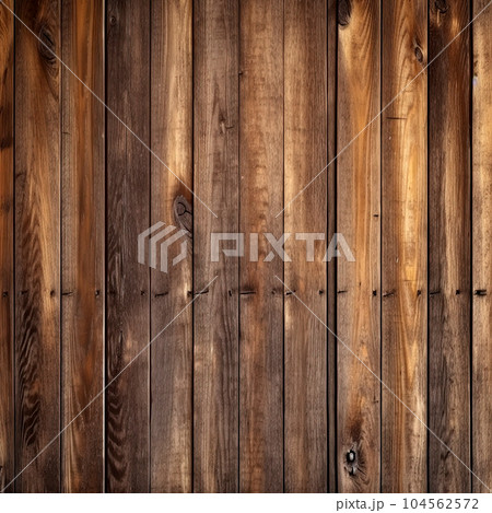 Brown background with natural wood texture. Wooden wall in a rustic style, with. Generative AI 104562572