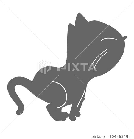 伸びをする黒猫のベクターイラスト 104563493