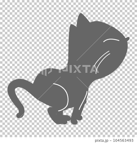 伸びをする黒猫のベクターイラスト 104563493