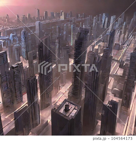 墓場のようになった滅亡した都市 104564173