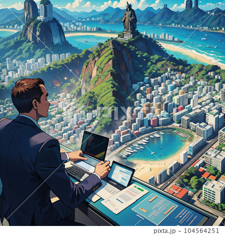 AI画像 リオのコルコバードで仕事のイメージ AI画像 リオのコルコバードで仕事のイメージ 104564251