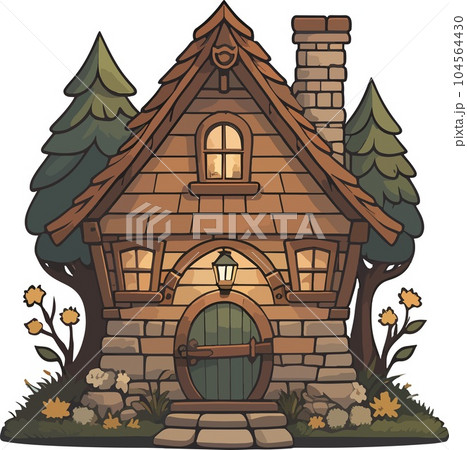 Beautiful and cuteness elf house vector art Beautiful and cuteness elf house vector art 104564430