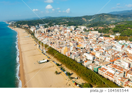 Birds eye view of Calella, Spain Birds eye view of Calella, Spain 104565544