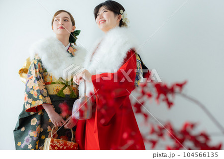 振袖の2人の女性 振袖の2人の女性 104566135