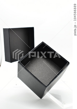 black paper box on white background, packaging industry black paper box on white background, packaging industry 104566889