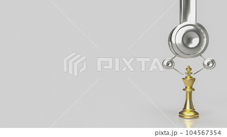 The robot arm and chess for technology or Business concept 3d rendering The robot arm and chess for technology or Business concept 3d rendering 104567354