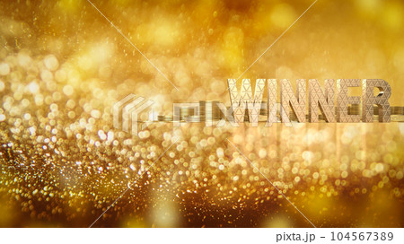The gold winner text and coins for background concept 3d rendering 104567389