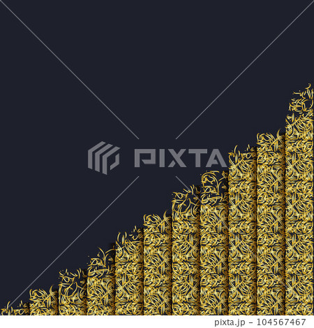Abstract golden arabic caligraphy diagonal 104567467