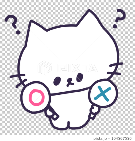 圓盤可愛白色小貓插畫(全身) 圓盤可愛白色小貓插畫(全身) 104567550