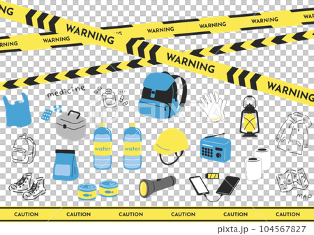 Disaster prevention goods material collection Disaster prevention goods material collection 104567827