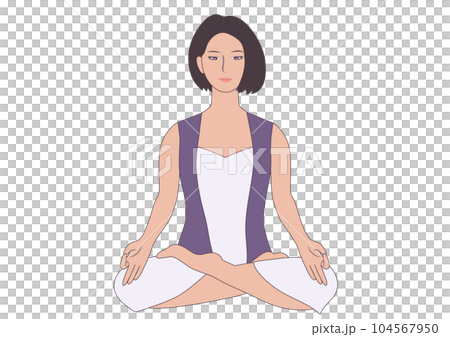 Young woman yoga instructor meditating sitting in the lotus