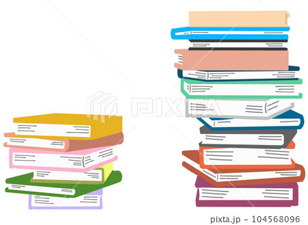 積み重なったかわいい本のイラスト 積読 積ん読 主線なし 積み重なったかわいい本のイラスト 積読 積ん読 主線なし 104568096