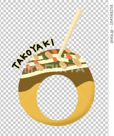 Takoyaki face composition illustration that looks cute and delicious Takoyaki face composition illustration that looks cute and delicious 104568258