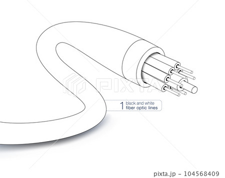 Fiber Optic Electronic Cable Optical fiber - Stock Illustration  [104568409] - PIXTA