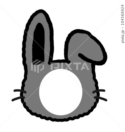 可愛くてシンプルな黒ウサギの顔合成イラスト 104568924