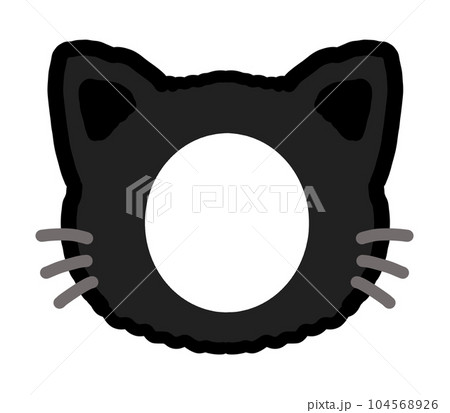 可愛くてシンプルな黒猫の顔合成イラスト 104568926