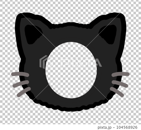 可愛くてシンプルな黒猫の顔合成イラスト 104568926