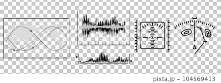 地図・衛星軌道・ナビゲーションなどの監視画面のイラスト 104569413