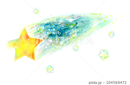 流れ星 水彩画のイラスト素材 [104569472] - PIXTA