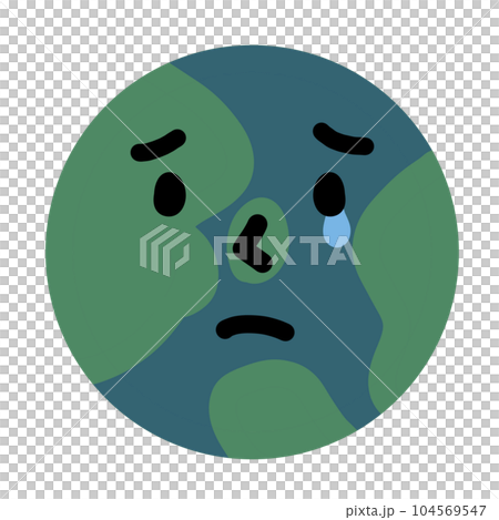 Illustration of the earth saddened by the destruction of the environment 104569547