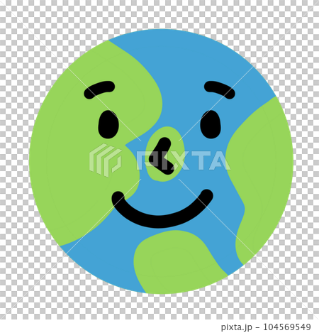 Illustration of the earth smiling happily (global environment and eco) Illustration of the earth smiling happily (global environment and eco) 104569549