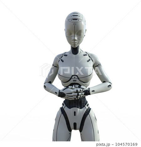 目を瞑るAIロボット 女性型アンドロイド perming3DCG イラスト素材 目を瞑るAIロボット 女性型アンドロイド perming3DCG イラスト素材 104570169