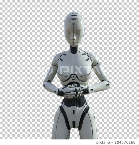目を瞑るAIロボット 女性型アンドロイド perming3DCG イラスト素材 目を瞑るAIロボット 女性型アンドロイド perming3DCG イラスト素材 104570169