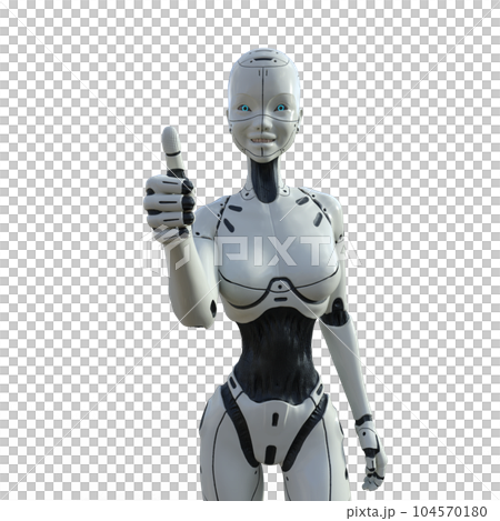 喜歡AI機器人女型android perming3DCG插畫素材 104570180