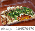チーズと卵のお好み焼き写真素材 104570470