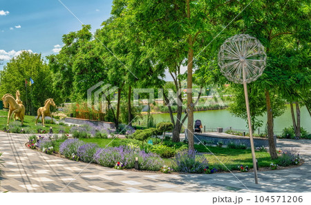 Dubai park in Dobroslav, Odessa region, Ukraine. 104571206