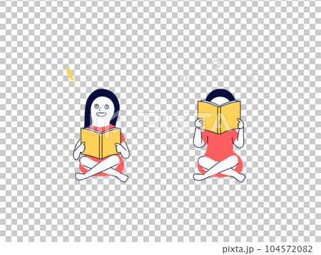 本を読んで難しい内容を理解した女性 104572082