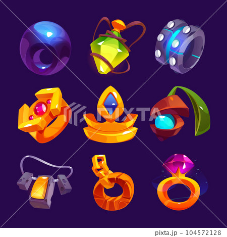 Fantasy medieval gold ring ui game icon vector 104572128