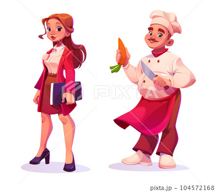 Restaurant chief and manager people worker vector 104572168