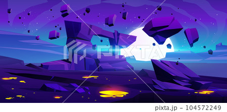 Night space planet desert with moon landscape Night space planet desert with moon landscape 104572249
