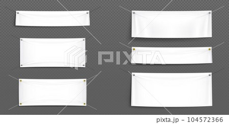 White hang blank fabric canvas banner sign vector White hang blank fabric canvas banner sign vector 104572366
