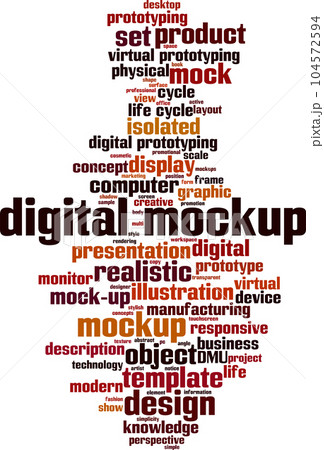 Digital mockup word cloud 104572594
