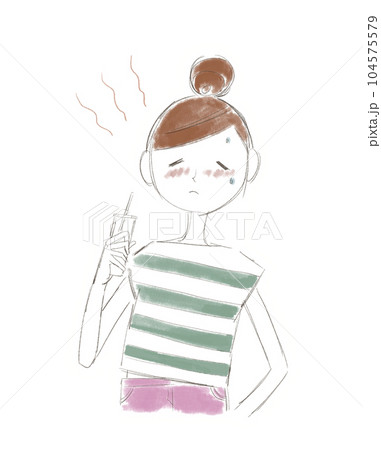 暑そうな女性 夏 暑い 暑そうな女性 夏 暑い 104575579