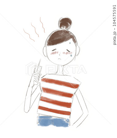 暑そうな女性 夏 暑い 暑そうな女性 夏 暑い 104575591