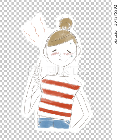 看起來很熱的女人 夏天很熱 104575592