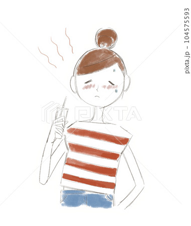 暑そうな女性 夏 暑い 暑そうな女性 夏 暑い 104575593
