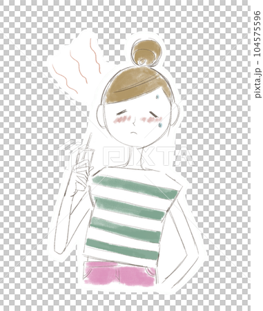 看起來很熱的女人 夏天很熱 104575596