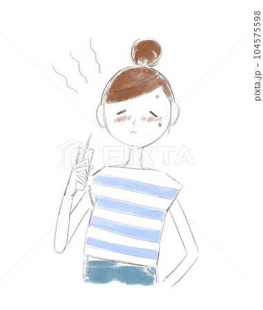 暑そうな女性 夏 暑い 暑そうな女性 夏 暑い 104575598