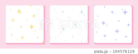 Cute star seamless pattern simple pastel flat set. Delicate yellow purple blue minimalist design baby sky space night screen saver bedding textile baby clothing toddler fabric wrapping paper print 104576129